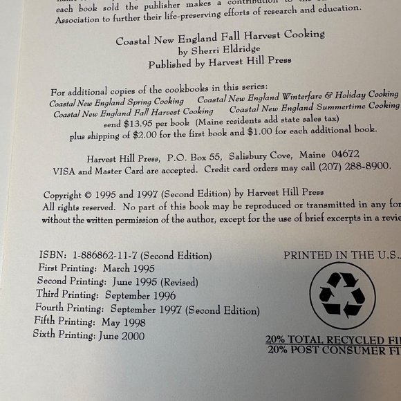 Lot 2 Coastal New England Spiral Hardcover Favorite New England Recipes Cookbook - Picture 10 of 15